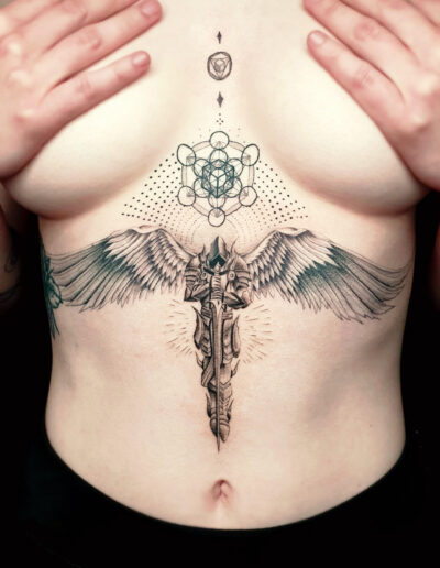 Geflügelter Ritter Tattoo