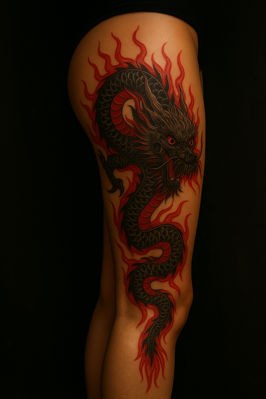 Tattoo in Schwarz und Rot – EB Tattoo St. Gallen