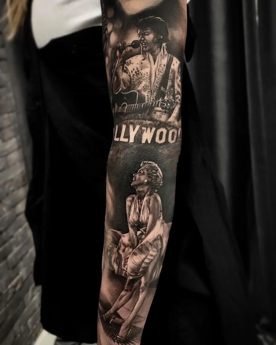 Hollywood Sleeve in Black and Grey, von Alessandro