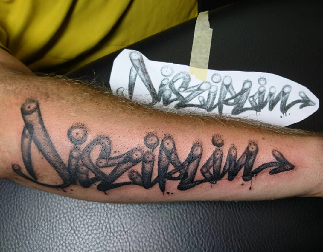 Graffiti Lettering Tattoo, von Jens