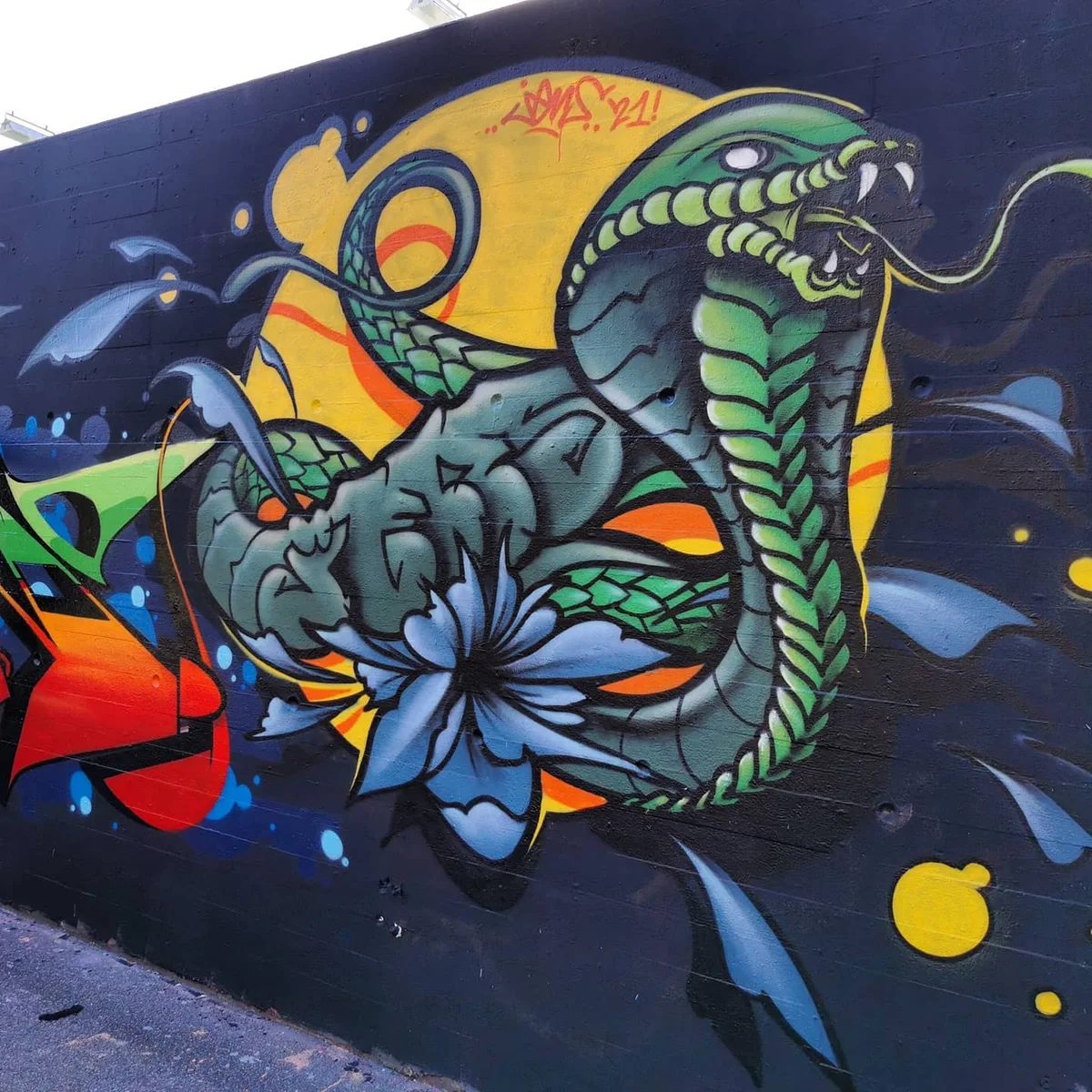 Graffiti Mural mit Schlange, von Jens (JENZR)
