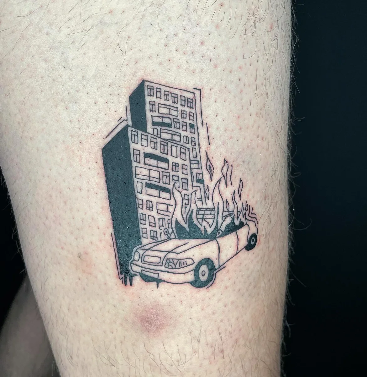 Architektur-Motiv Tattoo am Unterarm, von Silas